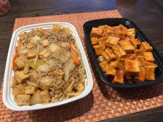 Pineapple fried rice (tofu), Generals Tofu.