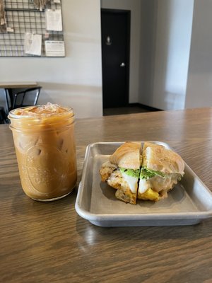 Nawlins Cold Brew and breakfast sandwich