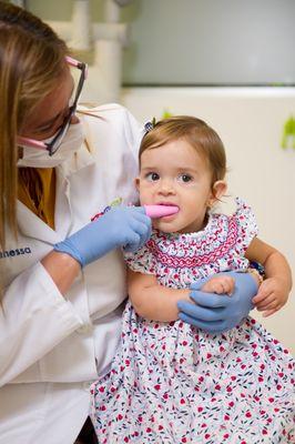 Your child should see a pediatric dentist when the first tooth appears, or no later than his/her first birthday.