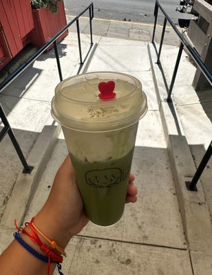 Iced Matcha with Cheese Cream