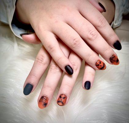 SNS dipping powder Halloween design