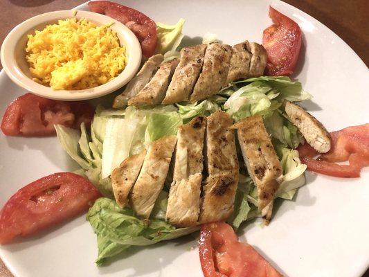 Grilled chicken salad.