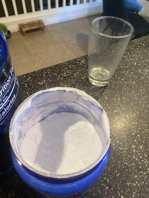 Creatine half full or less.