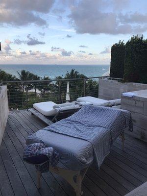 Balcony massage at the Edition Hotel Miami Beach