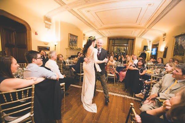 Our first dance surrounded by our friends and family in the dining room :)  Photo by Andy G. Lu.