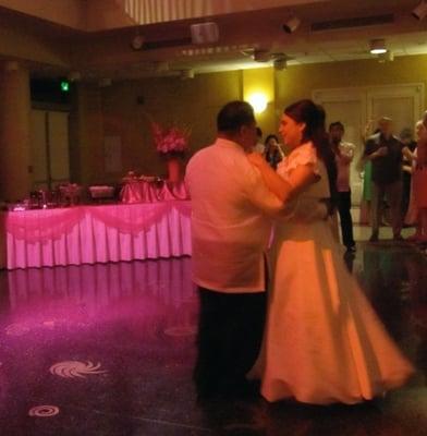 Dance Floor in a wash of pink light