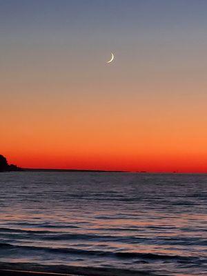 View of Lake and Moon from a Vacation Rental Home