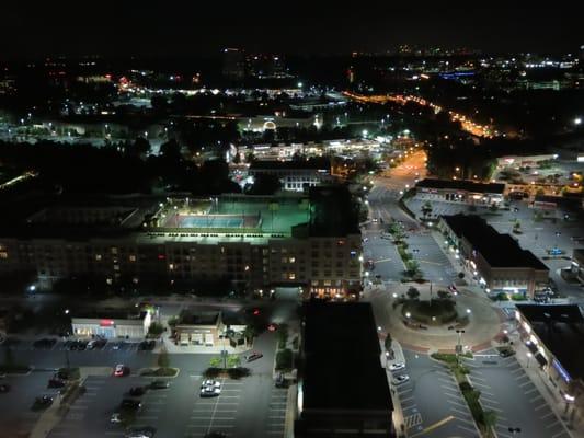 Skyline view at night.