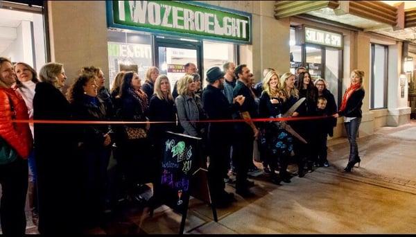 Two Zero Eight salon and spa Ribbon Cutting.