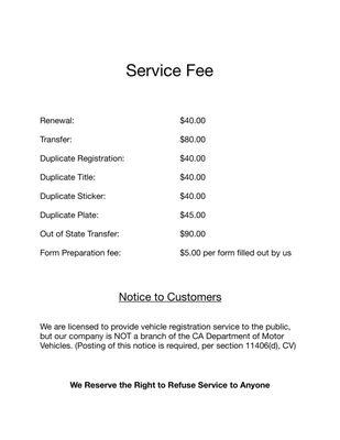 Service Fee