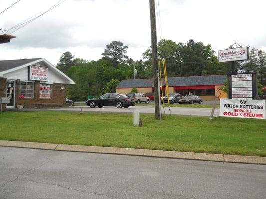 From 153 take the 58 Highway exit go 1.5 miles on the left the dirveway right before Hardee's