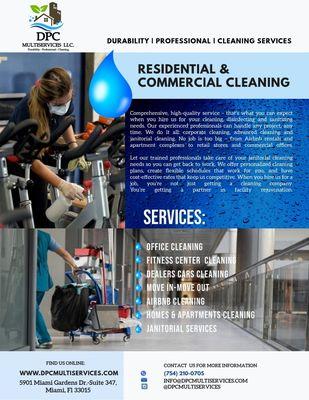 Proffesional cleaning services in Residential and commercial, airbnb, fitness centers, dealers, medical centers, restaurants and more!