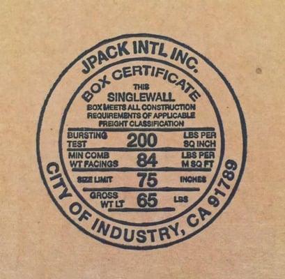 JPack's very own Box Manufacturer Certificate (BMC)