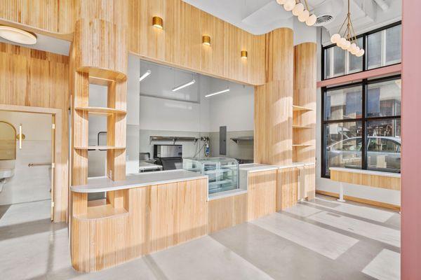 Front counter of of Social Tea, a new boba shop in Capitol Hill Seattle