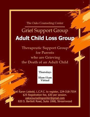 Grief Support Group: For Parents Grieving the Death of an Adult Child