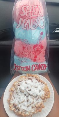 Cotton candy and funnel cake