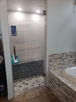 Beautiful new glass shower door!