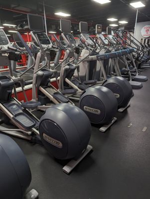 Precor Steppers and treadmills in the cardio section