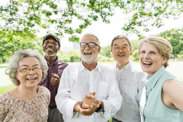 Group of senior retirement friends.