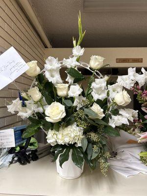 Traditional Funeral Spray in White