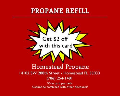 Mention this post and get $2.00 off per tank that you fill up with us.  The more you buy - the more you save.