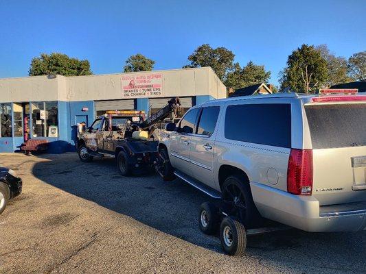 Towing an Escalade.