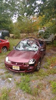 A totaled car