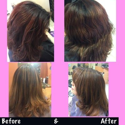 Before & after; color & cut