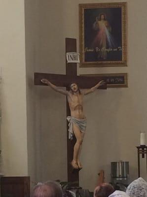 Evocative crucifix left of the high altar