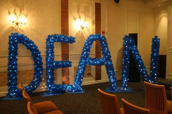 6 foot Balloon letters with lights