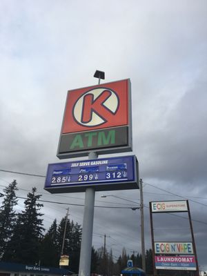 Gas prices effective January 10, 2019 at Marysville Circle K.