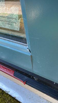 Flawed manufacture of 8' high glass door frame