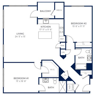 Two Bedrooms Two Bathrooms 1,512 Sq. Ft.