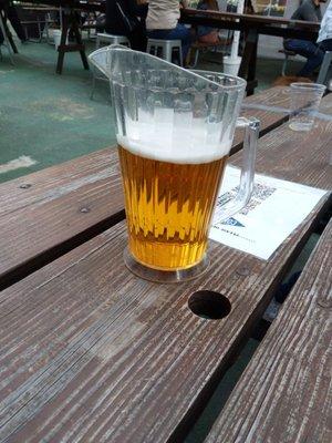 A pitcher of halfbrau