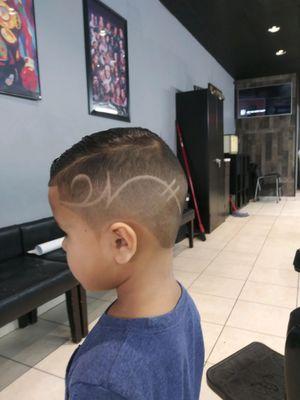 Kids comb over and design by @josue_lefty_flores