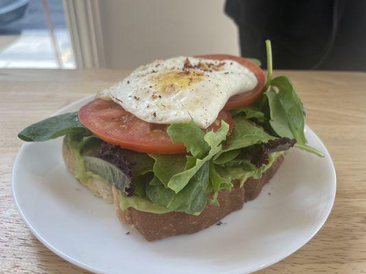 Avocado toast with an egg