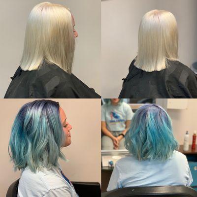 Top before, had to lift client and then was able to create a blue iceberg. Done by Carol Smith