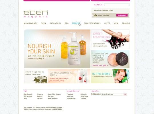 Website design for Eden Organix