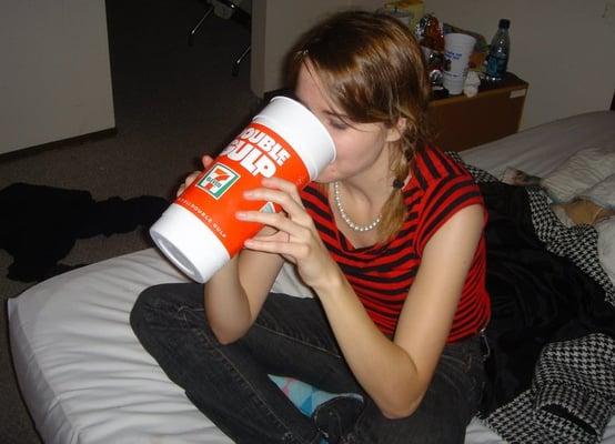 Not me, but this is what it looked like drinking a Big Gulp, in case, ya know, you've never seen anyone drink a Big Gulp :)