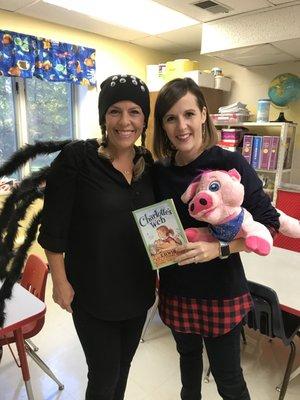 Our kindergarten teachers celebrate Charlotte's Web.