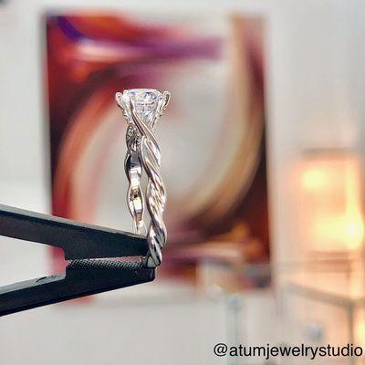 In Irvine, CA. Tel: (949) 402-8478 
Simply twisted band diamond ring