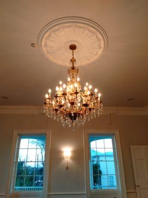 Pretty chandeliers throughout the house