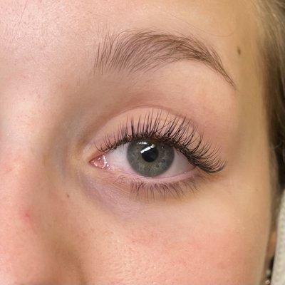 Close up of classic lashes