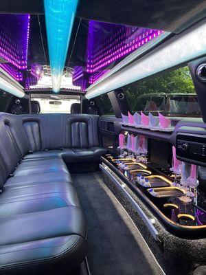 Inside our Lincoln Continental Stretch Limo!