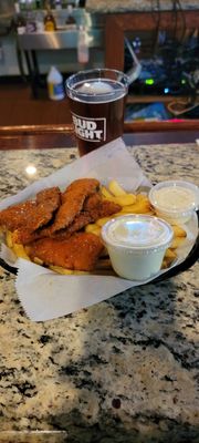 Buffalo chicken fingers and fries. The blue cheese was great