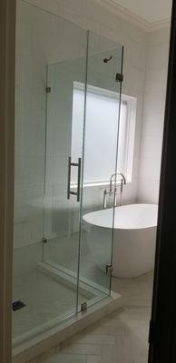 Full Height , 90 degree buttress unit type shower enclosure                   ( customer designed )