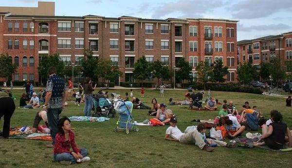 lounging on the green