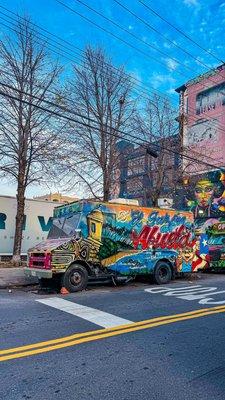 Food truck parked on Wyckoff