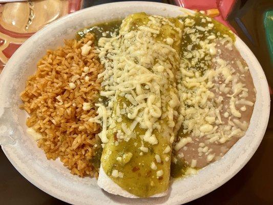 Chili Verde Burrito from the lunch menu!