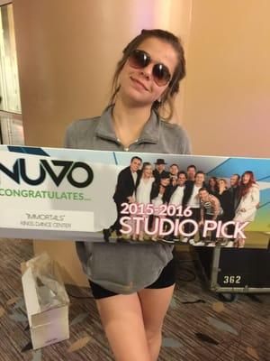 Studio Pick Award at Nuvo Dance Competition for the Contemporary team Immortals